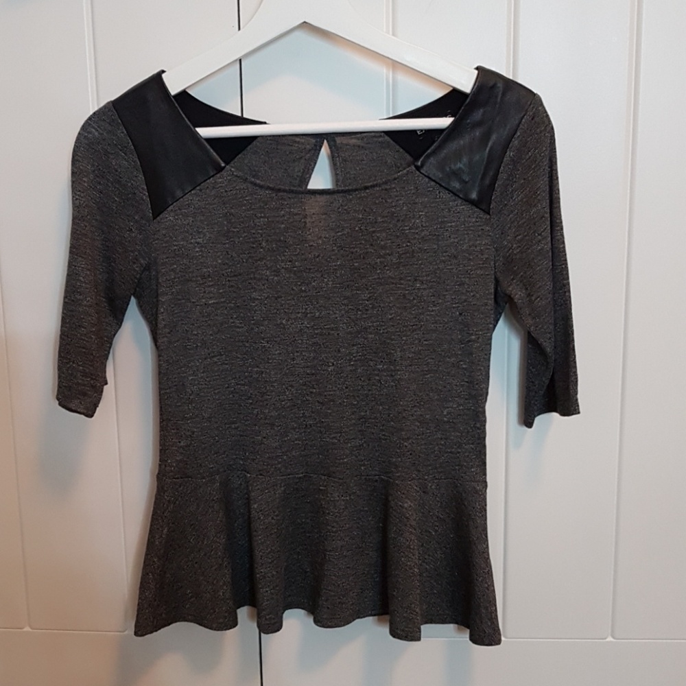 Express grey peplum top